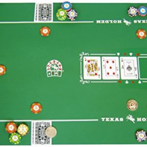 Tapis De Poker Texas Hold'em 125x125cm Noir - Pour 2 à 4 Joueurs, Intérieur, Design Professionnel